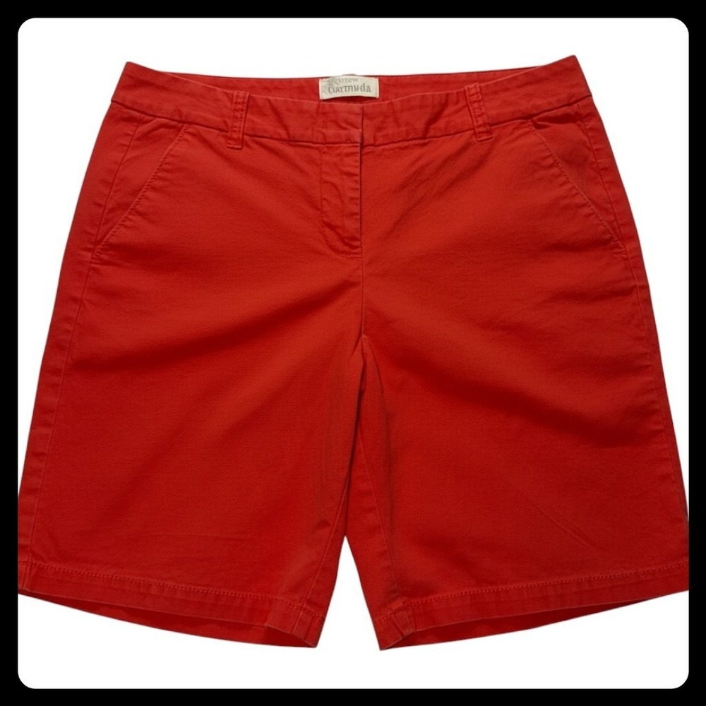 J.Crew Bermuda Shorts Womens 2 Red Cotton Blend Casual Preppy